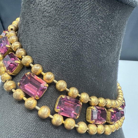 Art Deco amethyst glass necklace - Picture 5 of 14